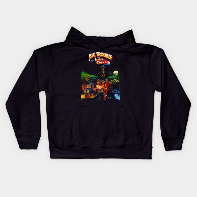 Retro Big Trouble Kids Hoodie by OniSide